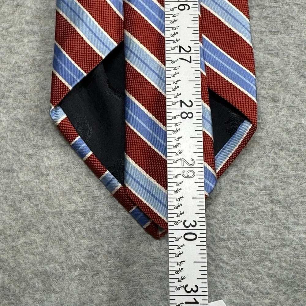 Brooks Brothers Neck Tie‎ Repp Stripe Red Blue 100% Silk Stain Resistant NOTE